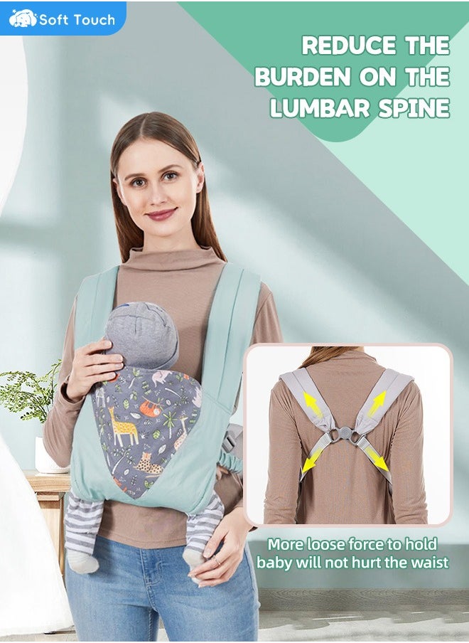 Soft Touch - Baby Carrier Newborn to Toddler Baby Wraps Carrier Infants Wrap Ring Sling and Nursing Cover for Toddler 0-36 Month Up to 15KG - Image 1