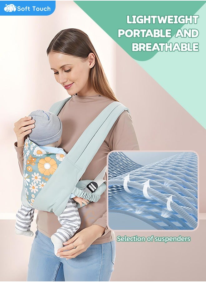 Soft Touch - Baby Carrier Newborn to Toddler Baby Wraps Carrier Infants Wrap Ring Sling and Nursing Cover for Toddler 0-36 Month Up to 15KG - Image 1