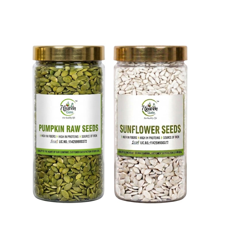Heaven Gate Pumpkin Seed - 400g and Sunflower Edible Seeds - 400g Combo | Rich in Protein & Fiber | Raw Seeds for Eating | Healthy Snacks | Dried Surajmukhi & Kaddu Ke Beej - Image 5