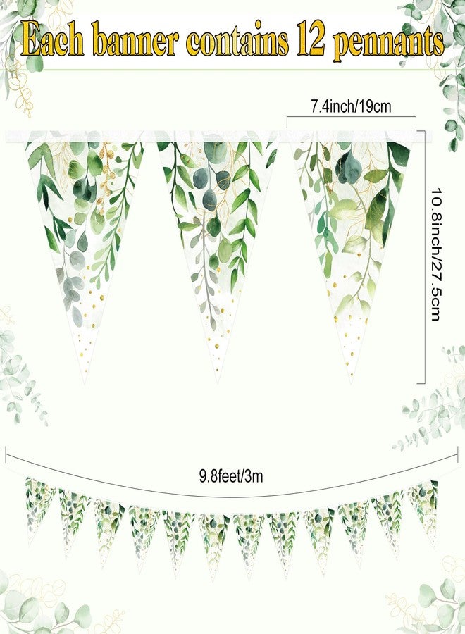 Jetec 49 ft 60 Pcs Sage Green Party Decorations Bridal Shower Pennant Banners Triangle Flags Paper Banner Hanging Decor for Wedding Bachelorette Birthday Party Decorations Supplies - Image 2