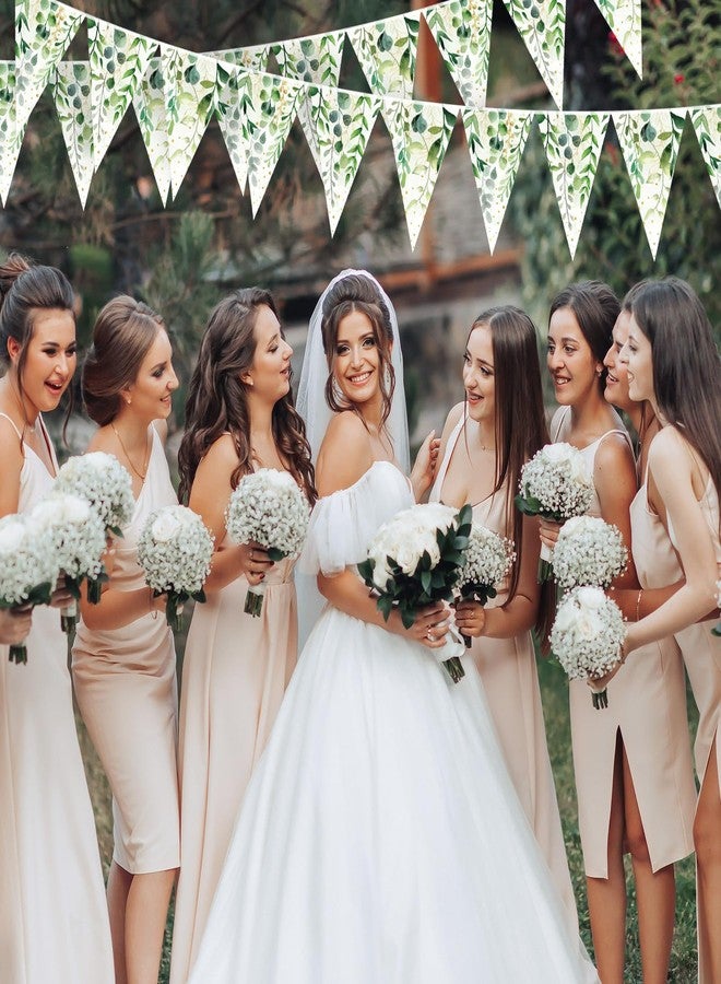 Jetec 49 ft 60 Pcs Sage Green Party Decorations Bridal Shower Pennant Banners Triangle Flags Paper Banner Hanging Decor for Wedding Bachelorette Birthday Party Decorations Supplies - Image 5