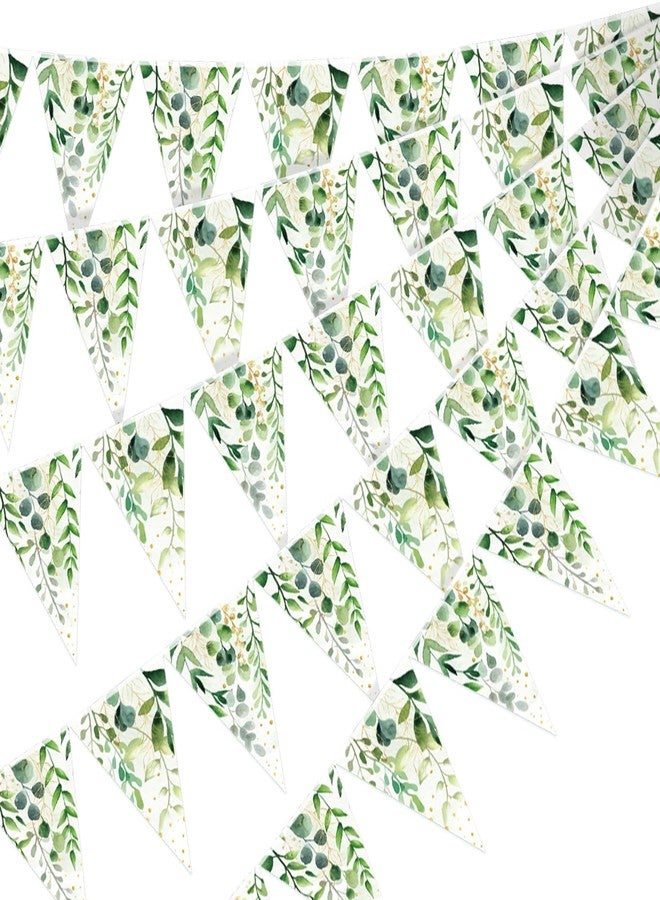 Jetec 49 ft 60 Pcs Sage Green Party Decorations Bridal Shower Pennant Banners Triangle Flags Paper Banner Hanging Decor for Wedding Bachelorette Birthday Party Decorations Supplies - Image 1
