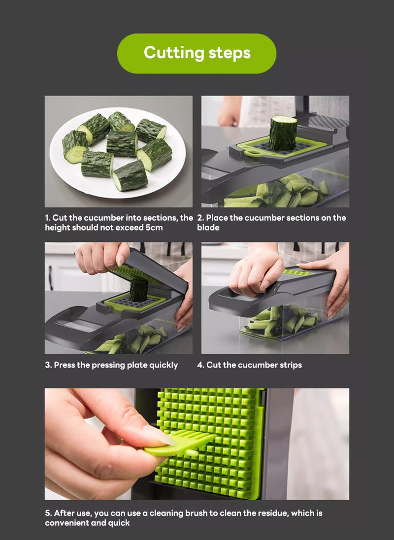 Sharpdo 26-Piece Multifunctional Household Grater Dicer Salad Cutter Vegetable Cutter - Image 4