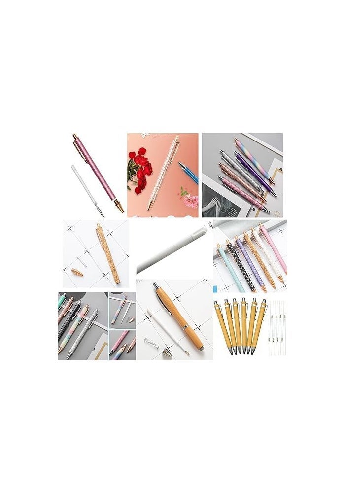 Lopenle 100 PCS Ballpoint Pen Replaceable Refills 1.0mm Black Ink Retractable Pen Refills - Image 2