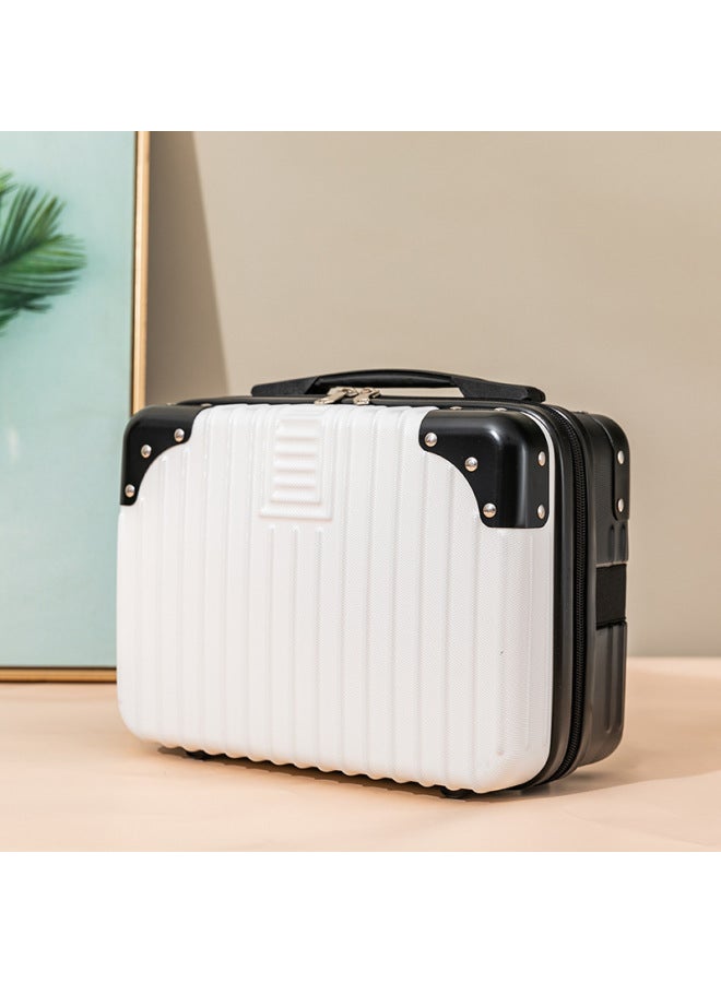 Korean Style Hand Luggage Case 14 Inch Corner Lightweight Mini Storage Case Cute Girl's Travel Cosmetic Case-Color:Rose Gold-Dimensions:14 Inch