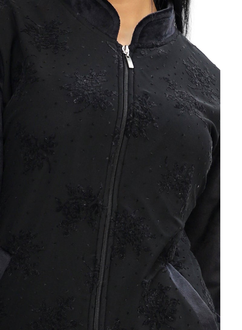 Dadoush Women's long-sleeved velor pajamas are ideal for wearing in cold weather to look elegant and feel warm.  - Image 3