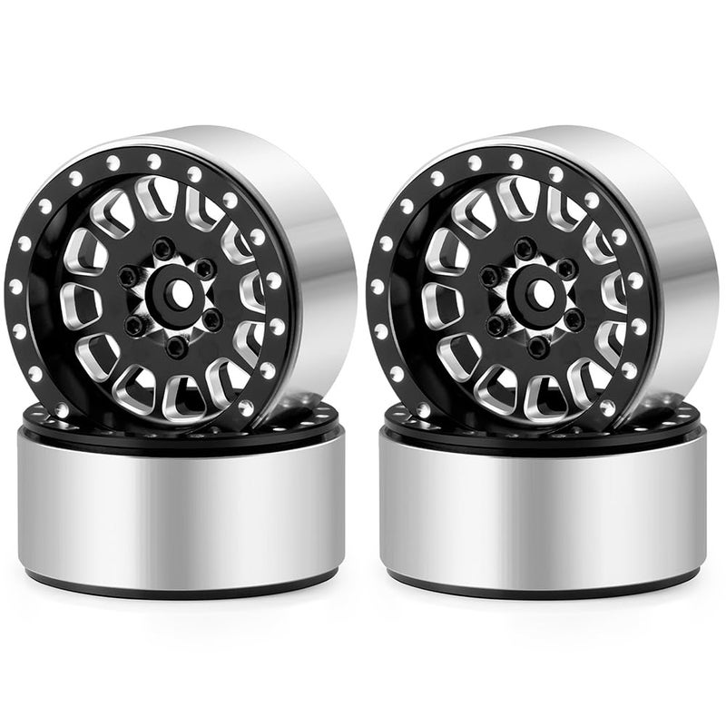 MORLORDY 13 Beadlock Wheels 4Pcs CNC Aluminium Beadlock Rims for SCX24 TRX4M 124 118 RC Crawler Car Upgrade Parts Black - Image 3