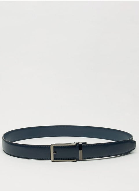 Men's Textured Reversible Belt with Pin Buckle Closure