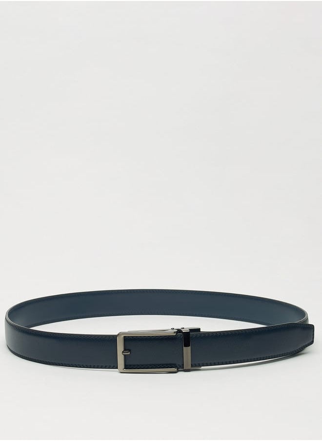 LBL by Shoexpress Men's Textured Reversible Belt with Pin Buckle Closure  - Image 1