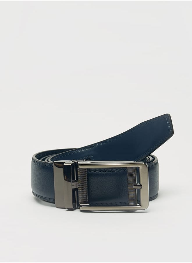 LBL by Shoexpress Men's Textured Reversible Belt with Pin Buckle Closure  - Image 3