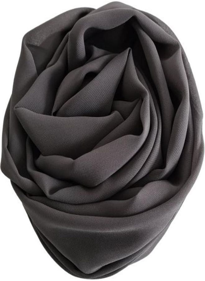 Generic - Long Chiffon Crepe Scarf - Dark Gray Color - Image 1
