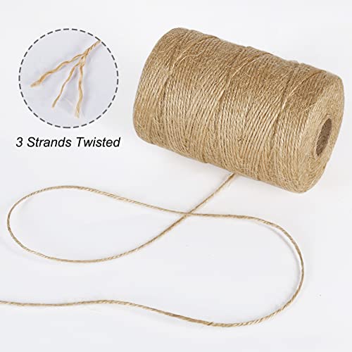 Tenn Well Natural Jute Twine, 500 Feet Long Brown Twine String Rope for Crafts, Gift Wrapping, Gardening, Bouquets, Holiday Decorations - Image 2