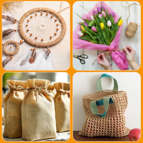 Tenn Well Natural Jute Twine, 500 Feet Long Brown Twine String Rope for Crafts, Gift Wrapping, Gardening, Bouquets, Holiday Decorations - Image 5