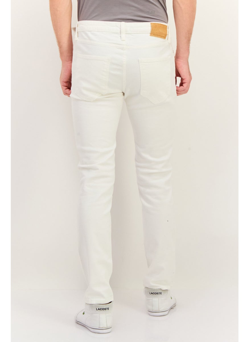 Jack Jones Men Regular Fit Plain  Stretchable Denim, White  - Image 3