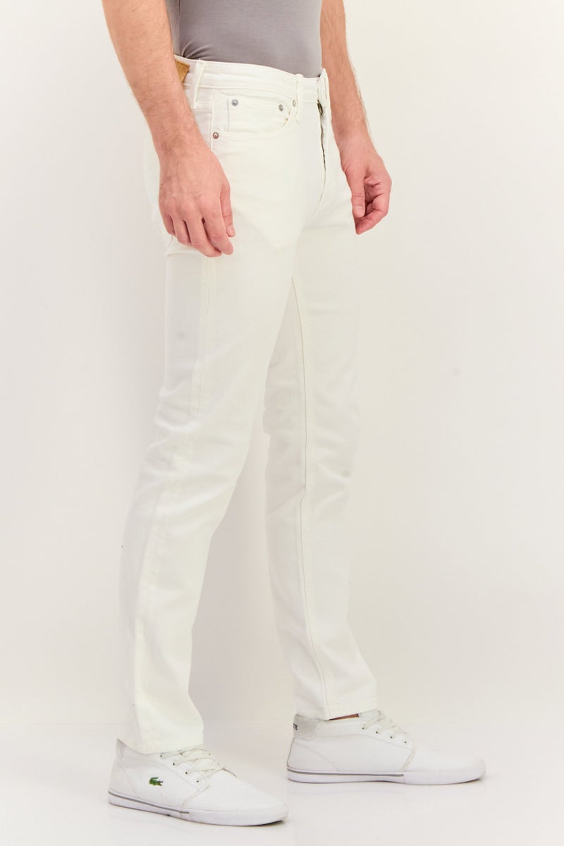 Jack Jones Men Regular Fit Plain  Stretchable Denim, White  - Image 2