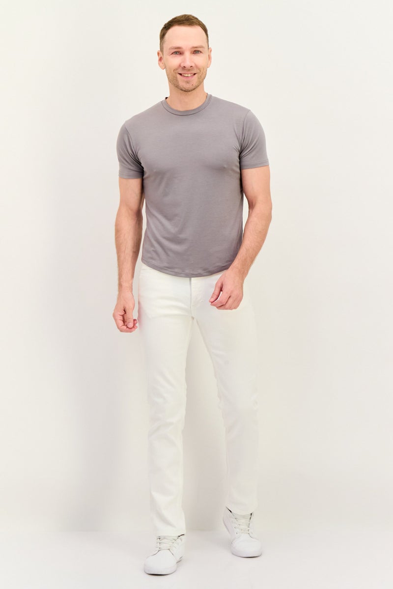 Jack Jones Men Regular Fit Plain  Stretchable Denim, White  - Image 4