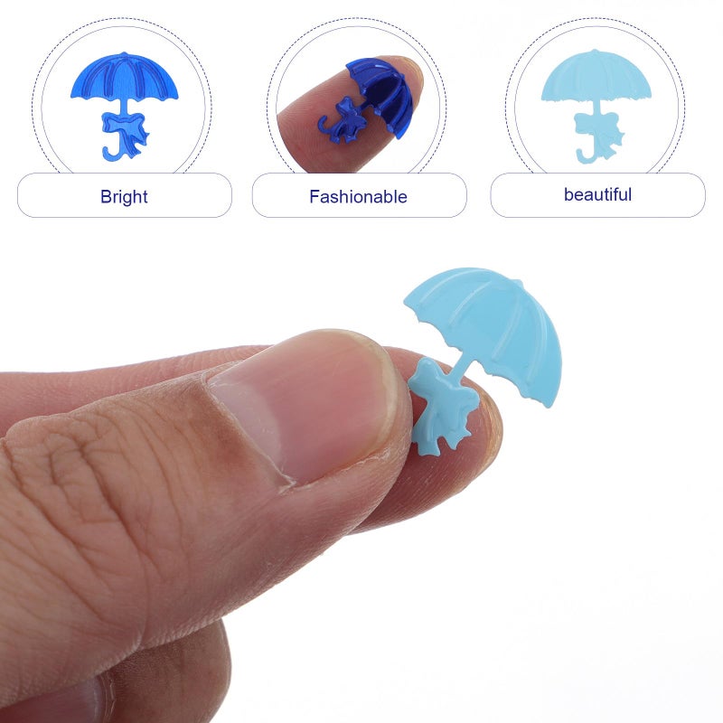 Blue Confetti Shower 3 Pack Umbrella Decor For Newborn Celebration Party Rain Decorations - Image 5