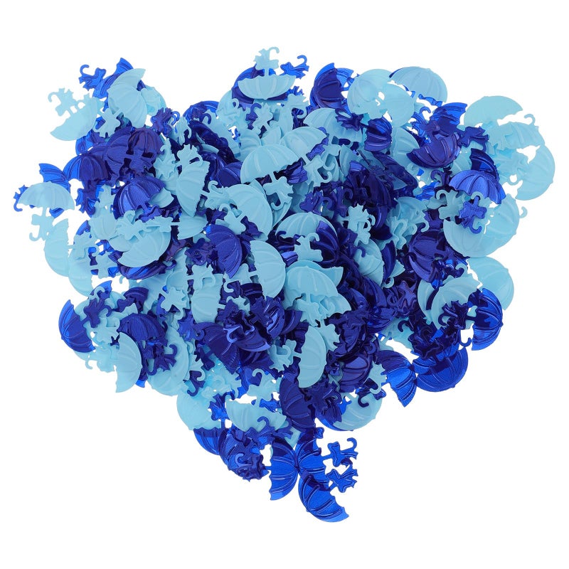 Blue Confetti Shower 3 Pack Umbrella Decor For Newborn Celebration Party Rain Decorations - Image 2