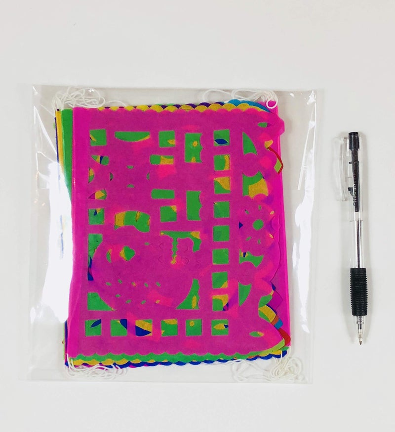 Fiesta Brands Colorful Dia de Muertos decoration Small Size 2 Pack Tissue Paper Mexican Papel Picado banner. - Image 2