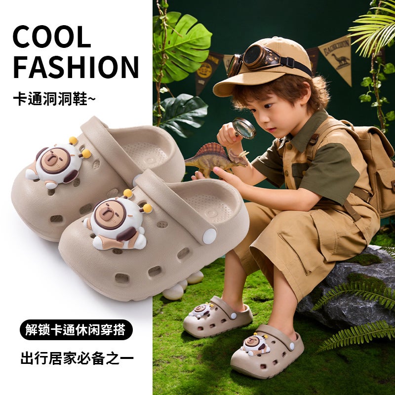 Summer Children'S Clogs For Boys And Girls, Non-Slip, Comfortable, Parent-Child Matching, Closed-Toe, Breathable, Outdoor Beach Sandals For Kids - Image 2