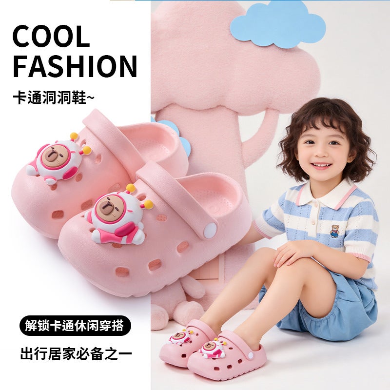 Summer Children'S Clogs For Boys And Girls, Non-Slip, Comfortable, Parent-Child Matching, Closed-Toe, Breathable, Outdoor Beach Sandals For Kids - Image 3