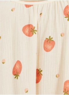 Styli Strawberry Print Ruffled Trim Cotton Slip Dress  - Image 3