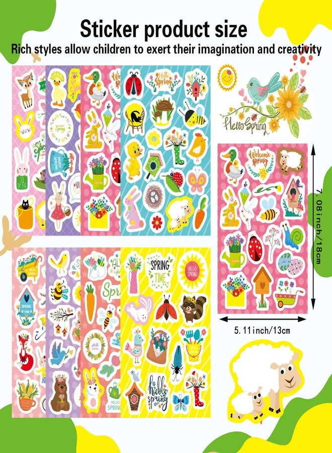 OTAITY 24 Sheets Spring Stickers for Kids, Spring Flowers Stickers Butterfly Bug Animal Nature Stickers for Water Bottles Envelopes Crafts, Spring Theme Stickers, School Classroom Rewards Spring Party Favors - Image 2