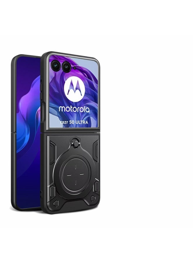 غطاء الحالة لموتورولا رازر 50 فوق 5G, غطاء عدسة الكاميرا الشريحة, 360 درجة دوار حلقة الركض, غطاء الهاتف المقاوم للصدمات، متوافق مع غطاء الهاتف المحمول المغناطيسي جبل السيارة - Image 1