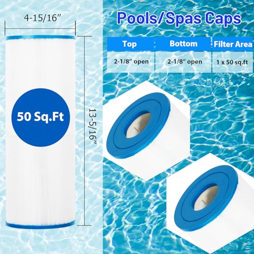 HANXER® PRB50-IN Spa Filter Cartridge Replaces for C-4950, 413-212-02, Filbur FC-2390, 03FIL1600, 17-2380, J200 Series, SD-00201, SD-00455, 40506, 50 Sq.Ft Hot Tub Filter, 1 Pack - Image 2