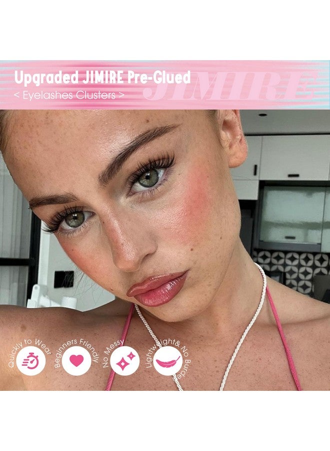 JIMIRE Manga Self Adhesive Eyelashes Natural Look 11-13MM Wispy Pre Glued Lashes Clusters Anime Press on Lash Clusters Reusable Self Adhesive Eyelash Clusters Quick to Wear - Image 4