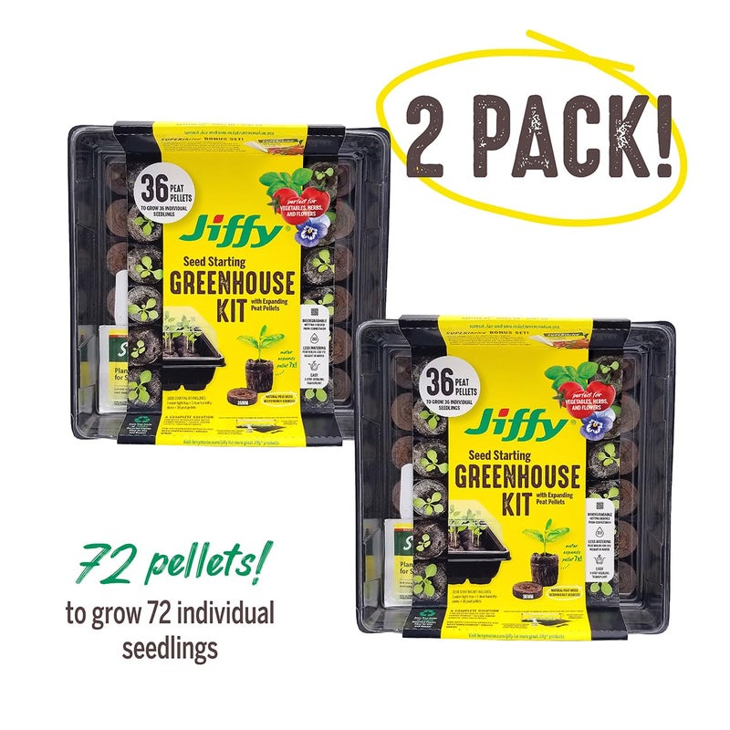 Jiffy طقم صينية بدء زراعة جيفي - صينية إنبات 36 خلية، محمولة - عبوة 2، 72 حبة - بلاستيك - Image 2
