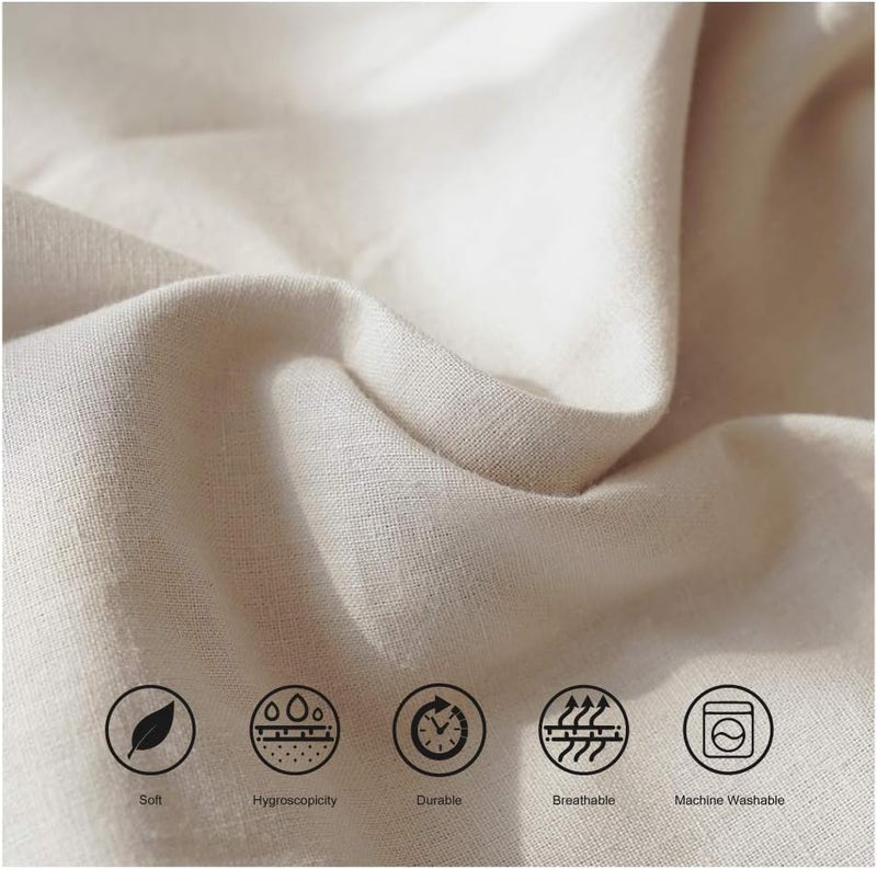 BISELINA Linen Sheet French Flax Flat Sheet Only 55% Euro Flax 45% Cotton Basic Style Solid Color Soft Breathable Farmhouse Top Sheet 1-Piece (California King, Linen) - Image 2