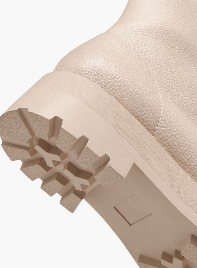 Celeste Women's Textured Ankle Boots with Zip Closure - Image 5