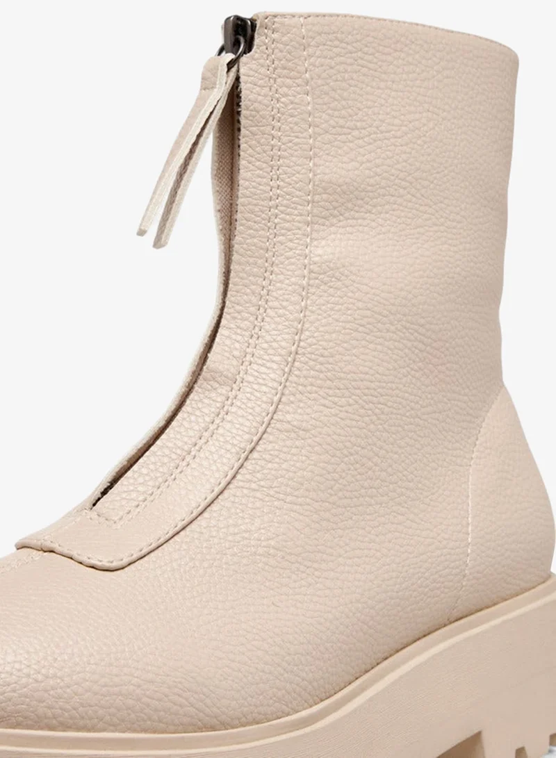 Celeste Women's Textured Ankle Boots with Zip Closure