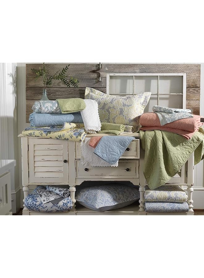 LAURA ASHLEY Home King Quilt Set Cotton Reversible Bedding With Matching Shams Home Decor Ideal For All Seasons Celina Patchwork Pink Sage King - Image 3