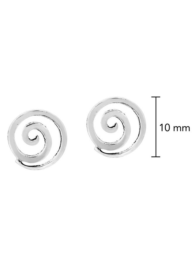AeraVida Celestial Galaxy Spiraling .925 Sterling Silver Post Stud Earrings For Milky Way Universe Inspired Fashion Accessories With A Trendy Everyday Wear Kind Of Vibe  - Image 4