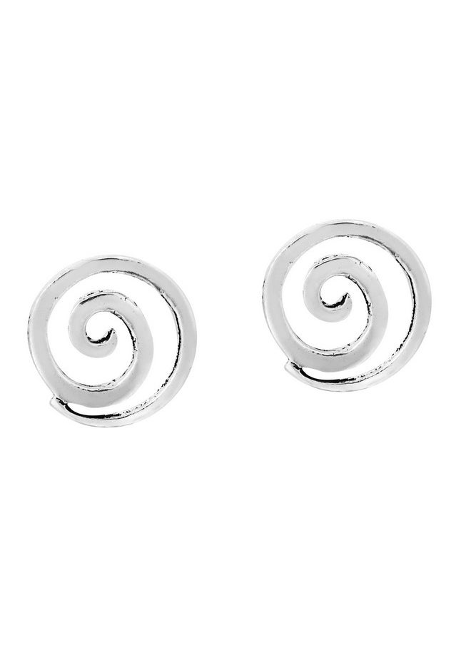 AeraVida Celestial Galaxy Spiraling .925 Sterling Silver Post Stud Earrings For Milky Way Universe Inspired Fashion Accessories With A Trendy Everyday Wear Kind Of Vibe  - Image 1