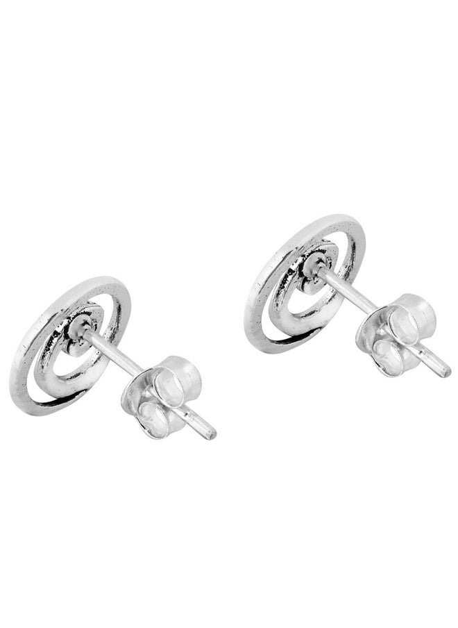 AeraVida Celestial Galaxy Spiraling .925 Sterling Silver Post Stud Earrings For Milky Way Universe Inspired Fashion Accessories With A Trendy Everyday Wear Kind Of Vibe  - Image 3
