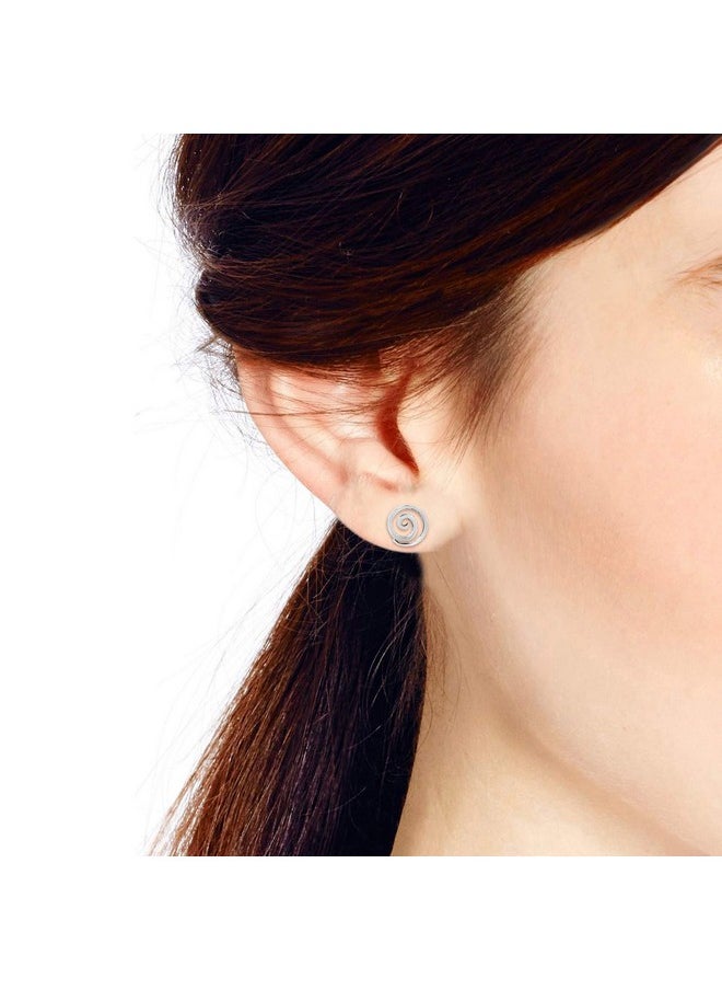 AeraVida Celestial Galaxy Spiraling .925 Sterling Silver Post Stud Earrings For Milky Way Universe Inspired Fashion Accessories With A Trendy Everyday Wear Kind Of Vibe  - Image 5