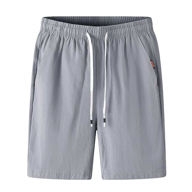 Foreign Trade 2023 Summer Men's Casual Solid Color Linen Shorts Men's Loose Cotton and Linen Beach Shorts - Image 1