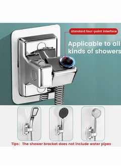 Excefore Shower Head Holders, Universal Shower Head Plastic Handheld Showerhead Bracket Adjustable Bracket Wall Mount for Bathroom with Adhesive Stick  - Image 2