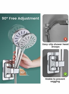 Excefore Shower Head Holders, Universal Shower Head Plastic Handheld Showerhead Bracket Adjustable Bracket Wall Mount for Bathroom with Adhesive Stick  - Image 4