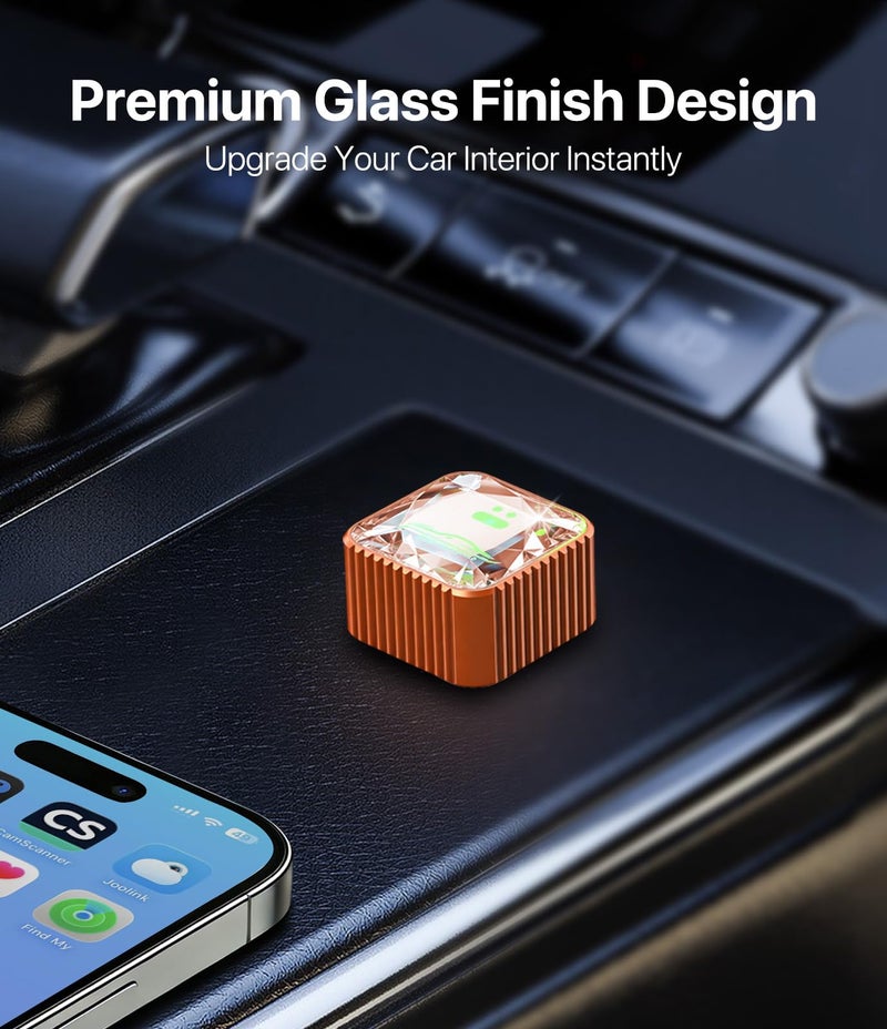 Enhanlife 2026 Wireless CarPlay Adapter for iPhone, Premium Glass Finish Design, 5s Auto-Connect, Mini Wireless CarPlay Dongle Compatible with Apple CarPlay, Plug & Play for Factory Wired Cars, Low Latency - Image 2