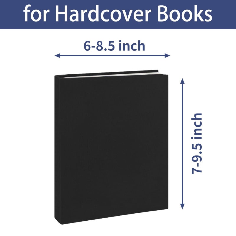 KICNIC Black Book Covers 2 Pack, 6"x9" Stretchable Book Sox Suitable for Most Hardcover Books, Up to 8.5â€X9.5â€,Washable and Reusable Protective Cover for Textbooks - Image 2