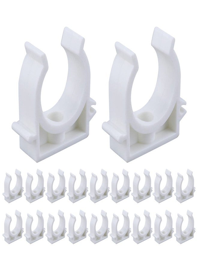 Sydien S SYDIEN PEX Clips Pipe Clamp 1-1/4 Inch, 20 Pack 32 mm Pipe Hangers Pipe Holder PEX Tubing Clamps PVC Water Pipe Support, Plastic U-Shaped PVC Pipe Clamps Tools With Screws, White - Image 1
