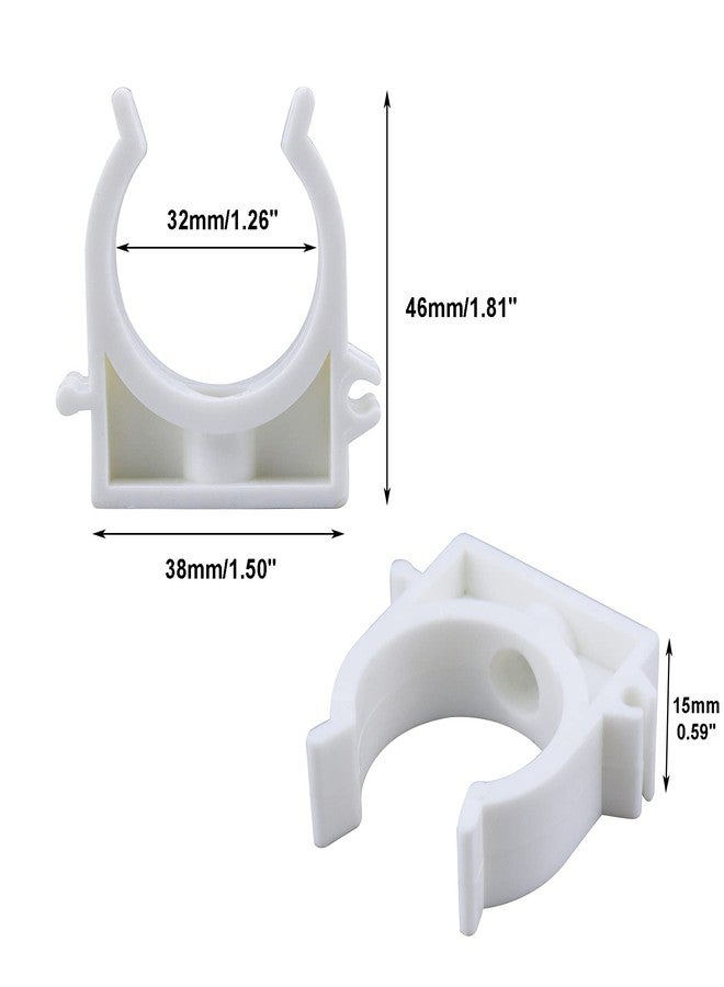 Sydien S SYDIEN PEX Clips Pipe Clamp 1-1/4 Inch, 20 Pack 32 mm Pipe Hangers Pipe Holder PEX Tubing Clamps PVC Water Pipe Support, Plastic U-Shaped PVC Pipe Clamps Tools With Screws, White - Image 2