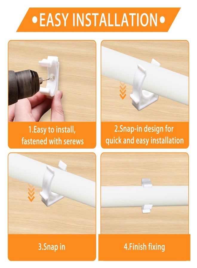 Sydien S SYDIEN PEX Clips Pipe Clamp 1-1/4 Inch, 20 Pack 32 mm Pipe Hangers Pipe Holder PEX Tubing Clamps PVC Water Pipe Support, Plastic U-Shaped PVC Pipe Clamps Tools With Screws, White - Image 4