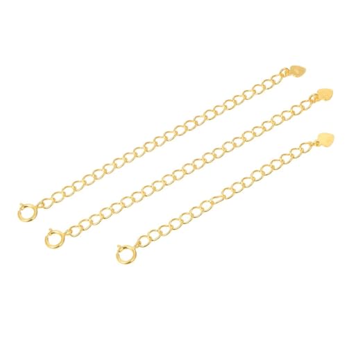 Adabele 2pcs Adabele Authentic Gold Plated Sterling Silver Jewelry Making Cable Chain Extender Strong Removable Adjustable 4 inch Extension for Necklace Anklet Bracelet SS302-4 - Image 2