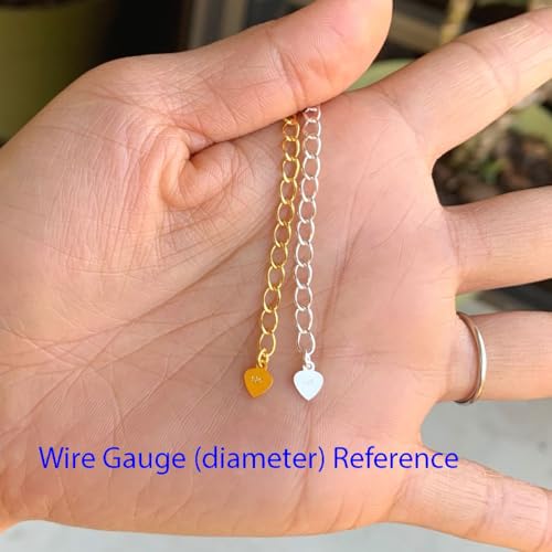 Adabele 2pcs Adabele Authentic Gold Plated Sterling Silver Jewelry Making Cable Chain Extender Strong Removable Adjustable 4 inch Extension for Necklace Anklet Bracelet SS302-4 - Image 5