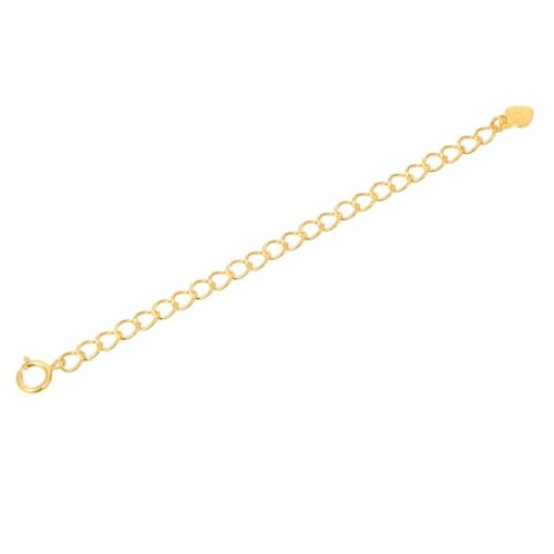 Adabele 2pcs Adabele Authentic Gold Plated Sterling Silver Jewelry Making Cable Chain Extender Strong Removable Adjustable 4 inch Extension for Necklace Anklet Bracelet SS302-4 - Image 1